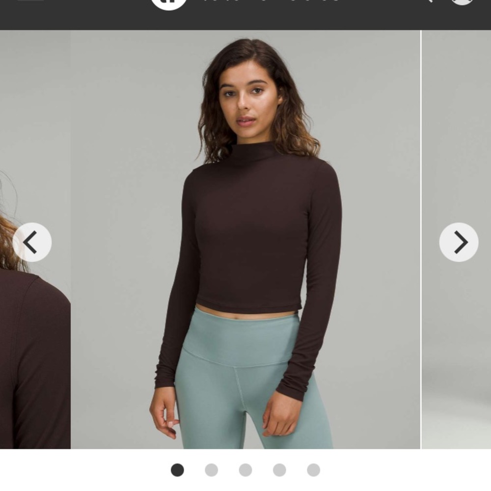 Lululemon All Aligned Mock Neck Long Sleeve *Nulu in French Press size 4